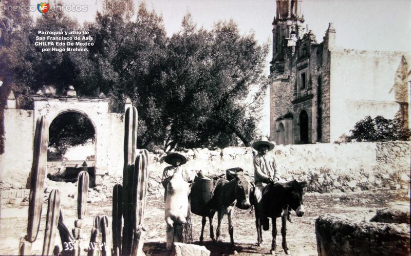 Fotos de Chilpa, México: Parroquia y atrio de San Francisco de Asis CHILPA Edo De Mexico por el Fotógrafo Hugo Brehme.