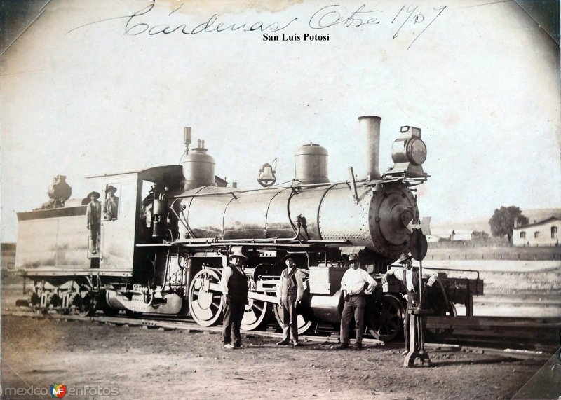 Fotos de Cárdenas, San Luis Potosí: Estacion del Ferrocarril de San Luis Potosí  ( Fechada en Octubre de 1907 ).