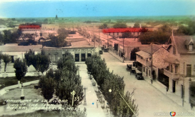 Fotos de Piedras Negras, Coahuila: Panorama de la Ciudad.( Circulada el 6 de Junio de 1944  ).