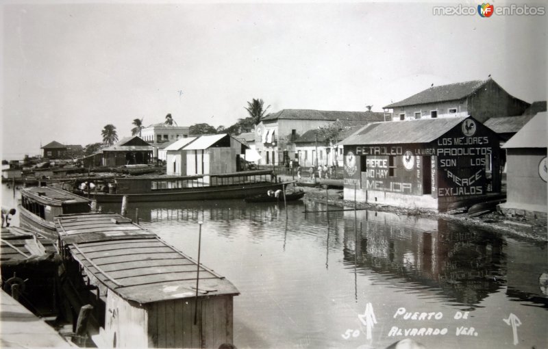 Fotos de Alvarado, Veracruz: Puerto de Alvarado Veracruz ( Circulada el 2 de Julio de 1954 ).