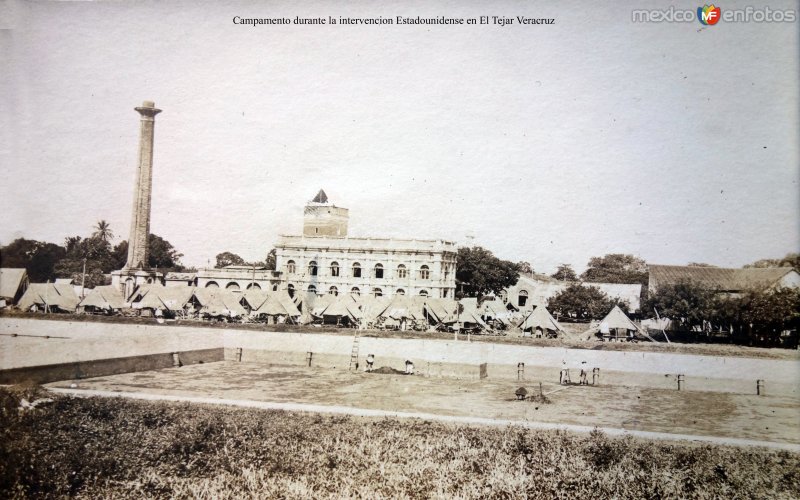 Fotos de El Tejar, Veracruz: Campamento durante la intervencion Estadounidense en El Tejar Veracruz.