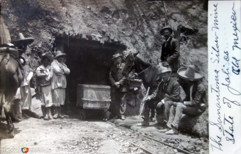 Fotos de Ameca, Jalisco: Mina de plata de San Antonio ( Circulada el 25 de Junio de 1908 ).