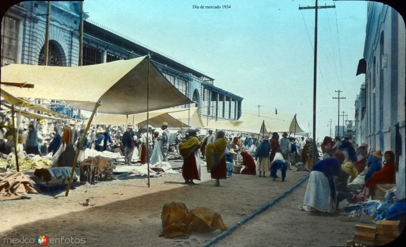 Fotos de Toluca, México: Dia de mercado, por el fotógrafo T. Enami, de Yokohama, Japón (1934)