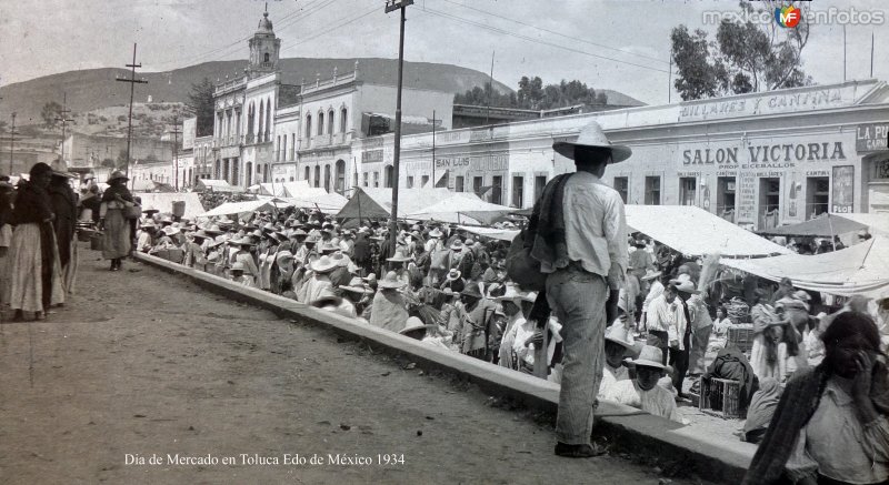 Fotos de Toluca, México: Dia de Mercado 1934, por el fotógrafo T. Enami, de Yokohama, Japón (1934)