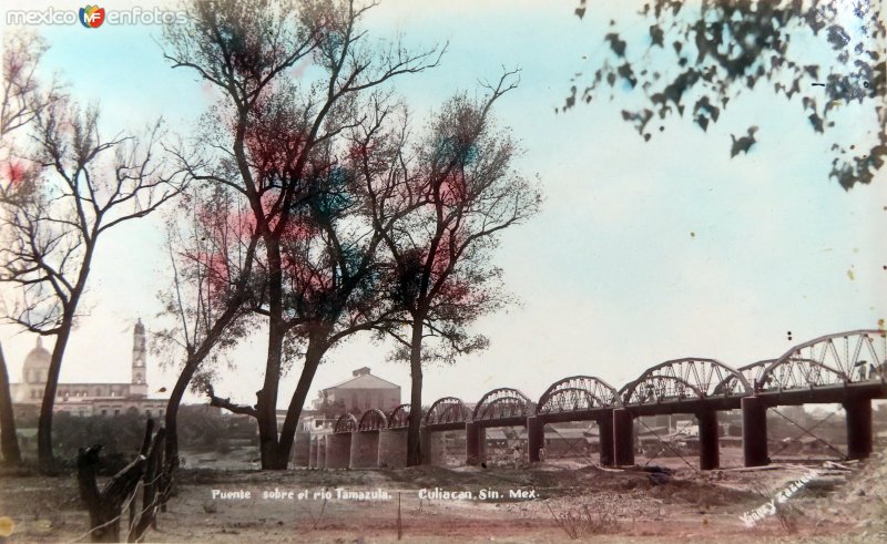 Fotos de Culiacán, Sinaloa: Puente sobre el Rio Tamazula por los fotografos Yanez y Zanzueta.