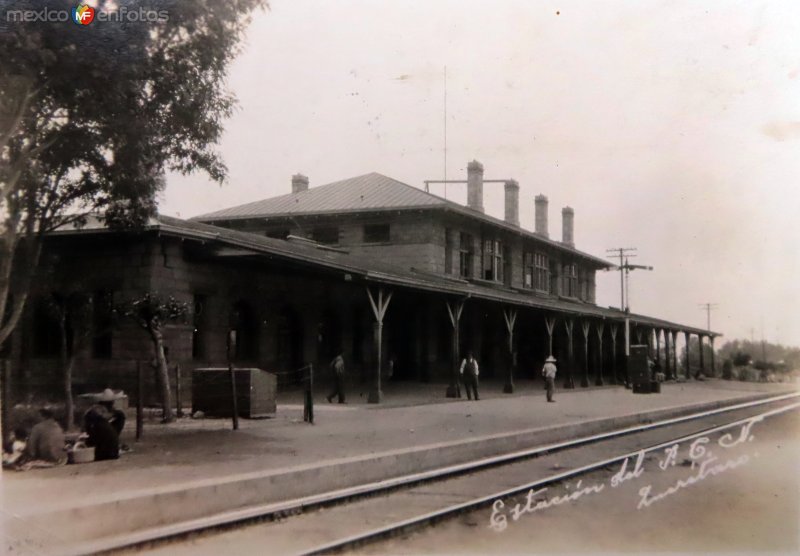 Fotos de Querétaro, Querétaro: Estacion del Ferrocarril ( Circulada el 19 de Diciembre de 1927 ).