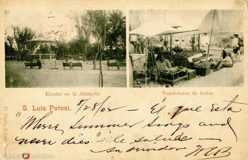 Fotos de San Luis Potosí, San Luis Potosí: Kiosco en la Alameda y Vendedores de Frutas