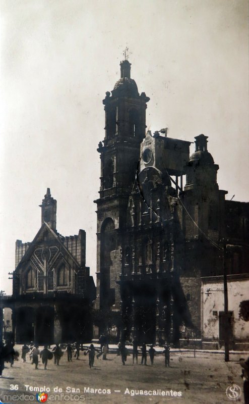 Fotos de Aguascalientes, Aguascalientes: Templo de San Marcos ( Circulada el 8 de Abril de 1949 ).