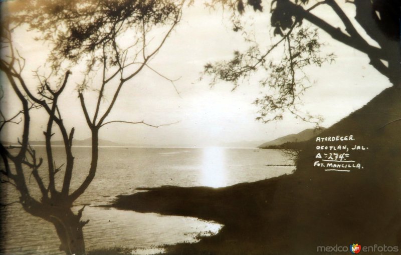 Fotos de Ocotlán, Jalisco: Atardecer ( Circulada el 23 de Diciembre de 1939 ).