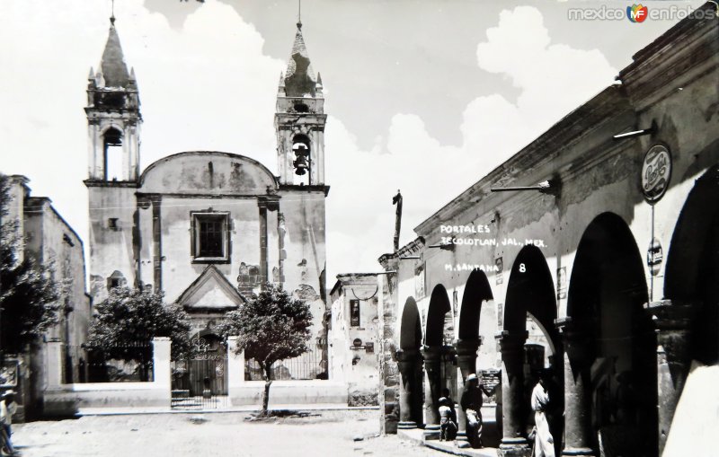 Fotos de Tecolotlán, Jalisco: Portales. ( Circulada el 22 de Diciembre de 1955 ).