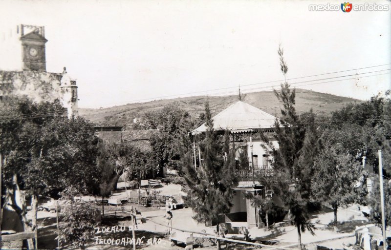 Fotos de Teloloapan, Guerrero: Zocalo.  ( Circulada el 17 de Abril de 1947 ).