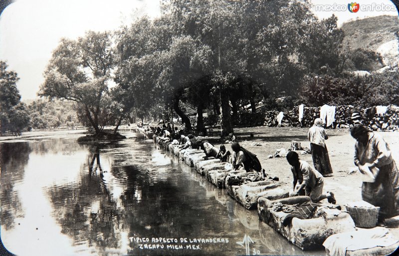 Fotos de Zacapú, Michoacán: Tipos Mexicanos Tipico aspecto de lavanderas.