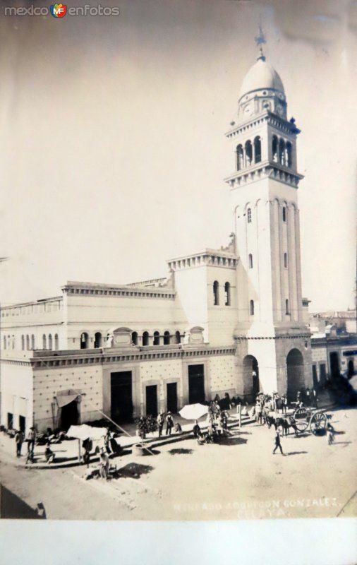 Fotos de Celaya, Guanajuato: Mercado Obregon Gonzalez ( Circulada el 25 de Junioo de 1909 ).