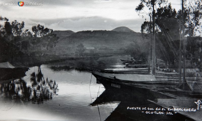 Fotos de Ocotlán, Jalisco: Puesta del sol. ( Circulada el  26 de Junio de 1941 ).