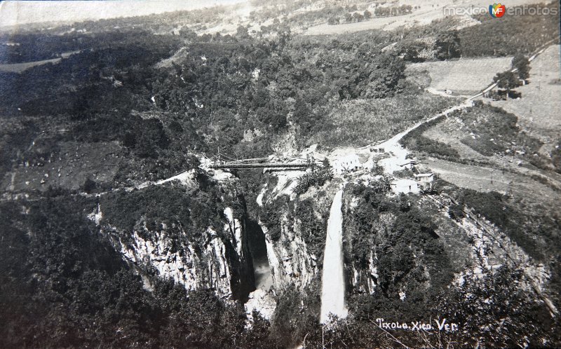 Fotos de Xico, Veracruz: La Cascada de Texolo ( Circulada el 12 de Junio de 1910 ).