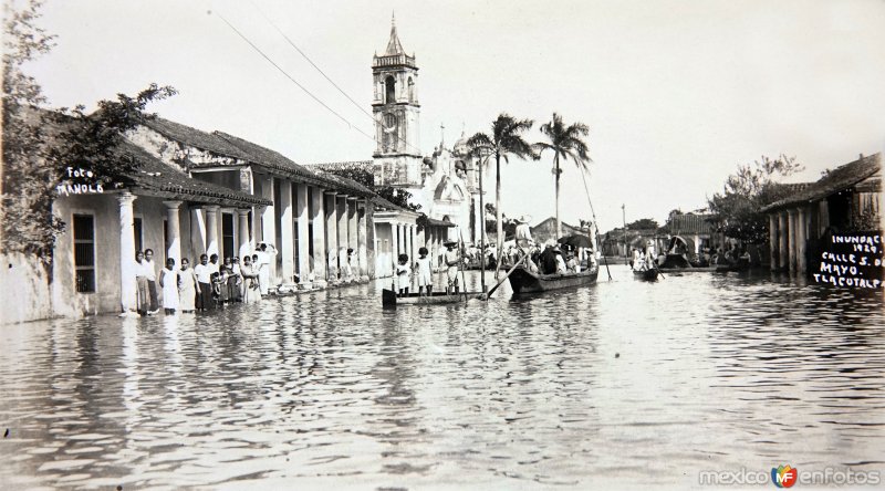 Fotos de Tlacotalpan, Veracruz: Calle 5 de Mayo Inundacion acaecida  en 1929.