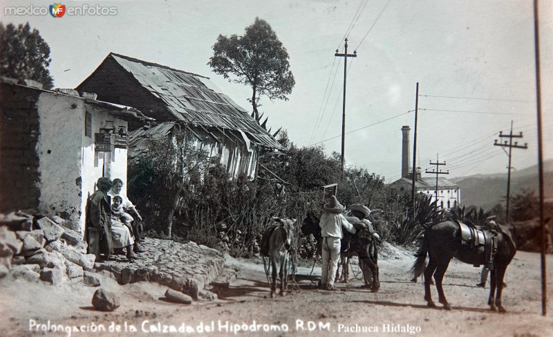 Fotos de Mineral Del Monte, Hidalgo: Prolongacion de la calzada del hipodromo ( Circulada el  2 de Septiembre de 1924 ).