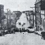 calle Artesanos hoy Sor Juana Ines de la Cruz durante la inundacion en 1955