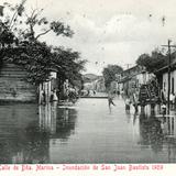 Inundación de Villahermosa, en 1909: Calle de Doña Marina