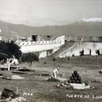 Fuerte de Loreto y los volcanes Popocatépetl e Iztaccíhuatl