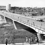 Puente Internacional y Río Bravo, vista desde Laredo, Texas