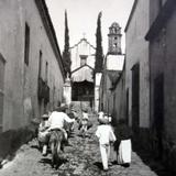 Calle de Tepetates Por el fotografo Hugo Brehme ( Circulada el 11 de Septiembre de 1934 ).