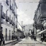 Calle Zaragoza y Hotel Iturbide Monterrey, Nuevo León ( Circulada el 1 de Juniode 1910 ).