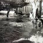 Inundacion por las calles de Chapala, Jalisco.