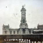 Edificio de La Aduana durante La ocupación estadounidense de Veracruz ( 1914 ).