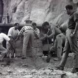 Trabajadores en la Construccion de La presa de Santa Rosa en el Mpio de Amatitan Jalisco en 1962.