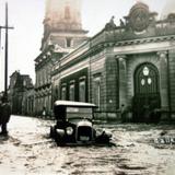 Calle de Iturbide en La Inundacion acaecida el dia 23 de Junio de 1926 Leon Guanajuato.