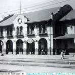Estacion del Ferrocarril de Aguascalientes. ( Circulada el 15 de Abril de 1949 ).
