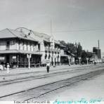 Estacion del Ferrocarril de Aguascalientes. ( Circulada el 15 de Abril de 1949 ).