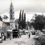 La Iglesia de Tlaltenango. en un dia festivo Cuernavaca Morelos ( Circulada el 12 de Noviembre de 1928 ).