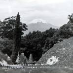 Volcan Popocateptl desde las cupulas de Cholula.