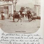 Arrieros cerca de la estacion ferroviaria  ( Circulada el 23 de Junio de 1908 ).